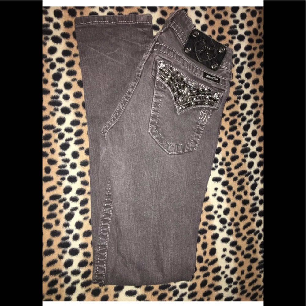 ⚜️Miss Me⚜️gray skinny flap pocket jeans size 28